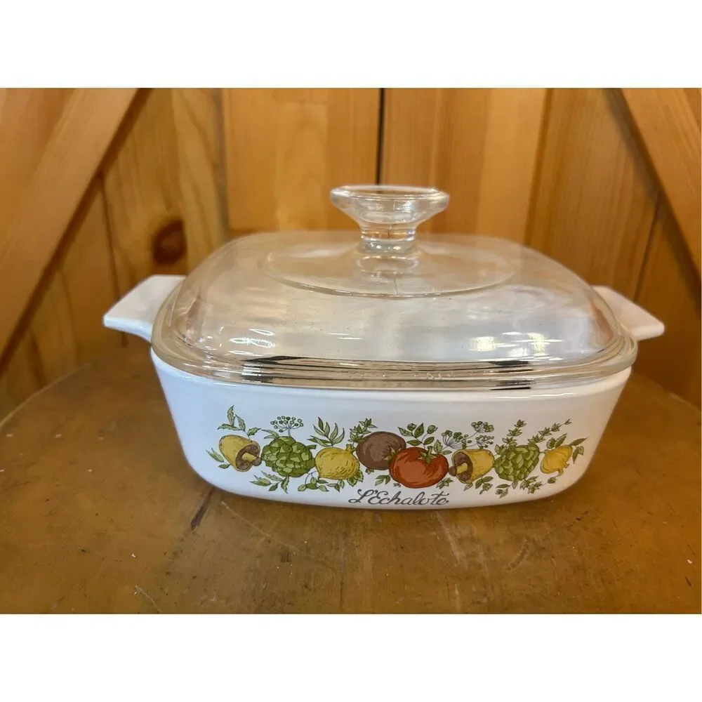 Vintage Corning Ware Spice of Life L'Echalote 1 Quart Casserole Dish With Origin